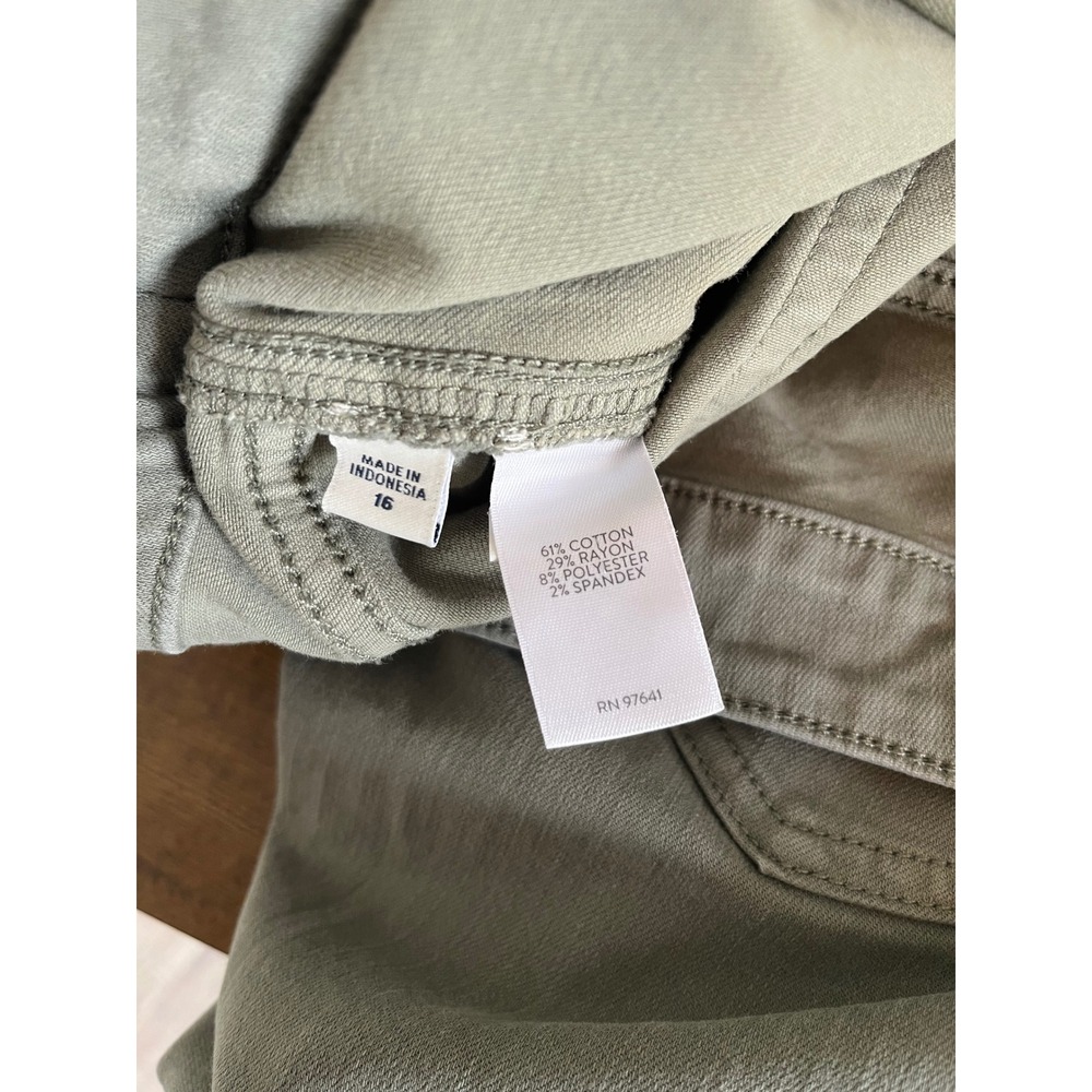 J Jill Denim Curvy High Rise Straight Leg Ankle Jeans Women 16 Sage Green - Picture 3 of 9